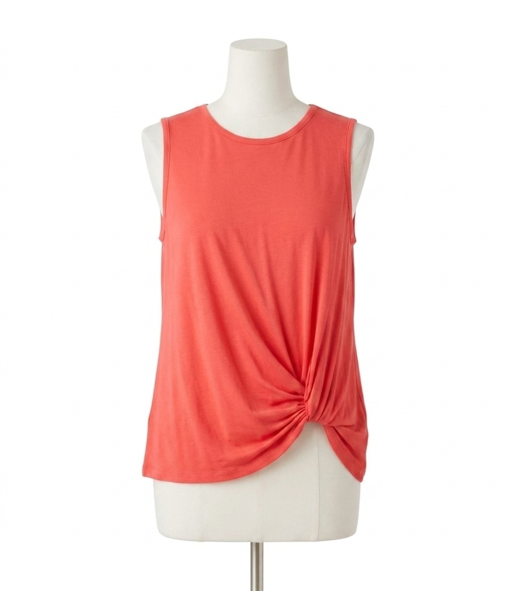 NEW KAREN KANE sleeveless pick-up top in coral